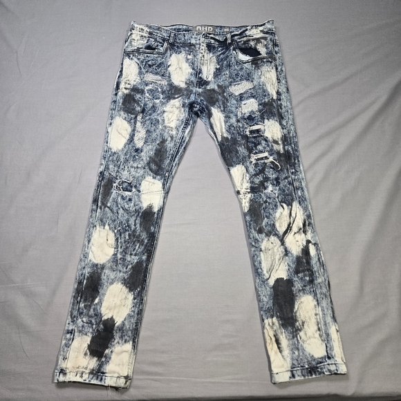 Another Hype Piece Bleach Distressed Denim Jeans AHP Men's Jeans Size 38/32‎ - Picture 1 of 12